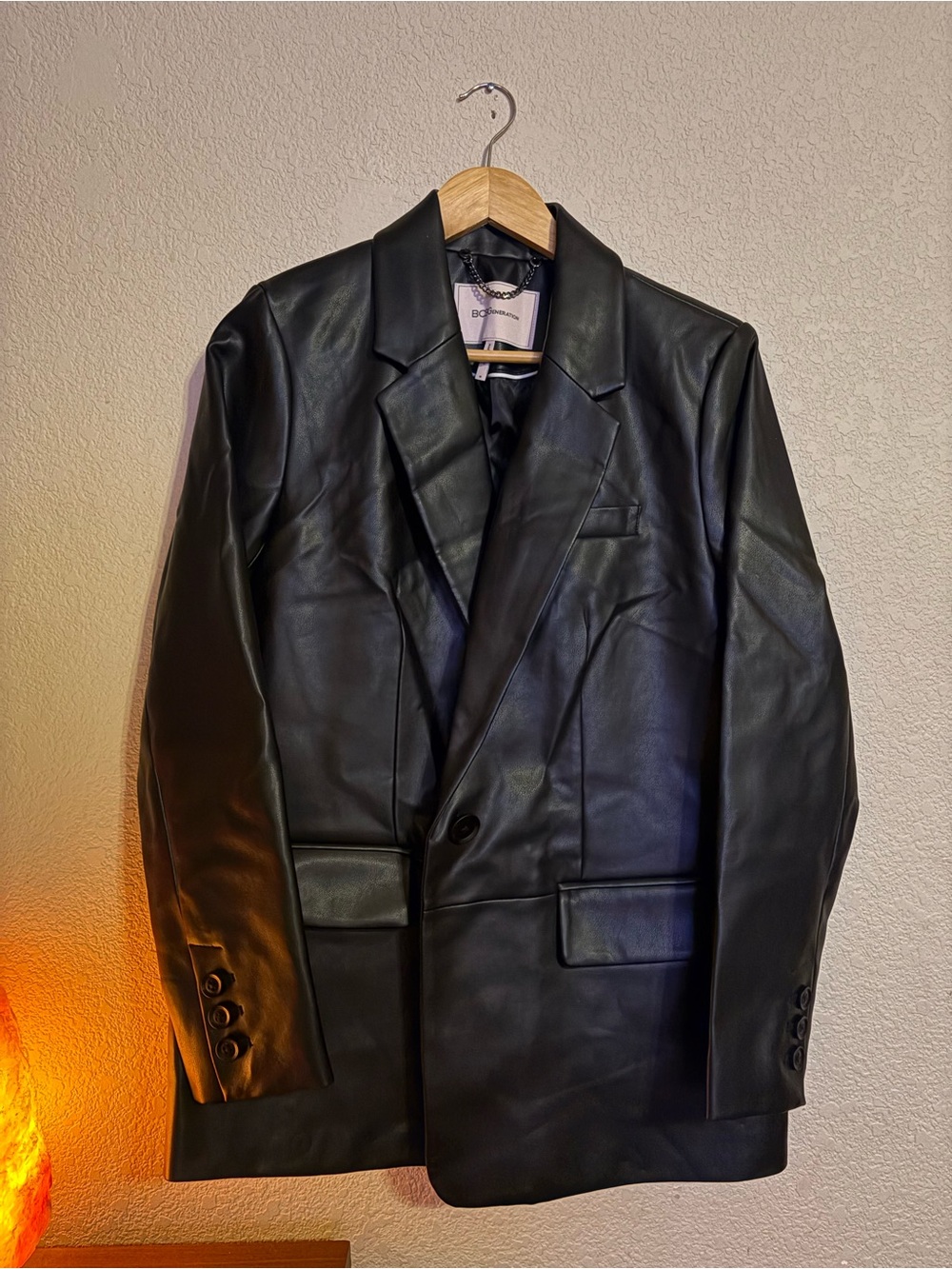 BCBGeneration Black Faux Leather Blazer Jacket
